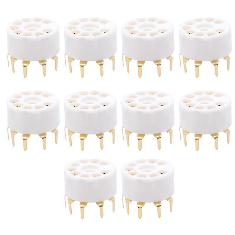 Ceramic Tube Socket Holder ECC83 12AY7 12AZ7 Small 9 Pin Outlet For 12AX7 12AU7