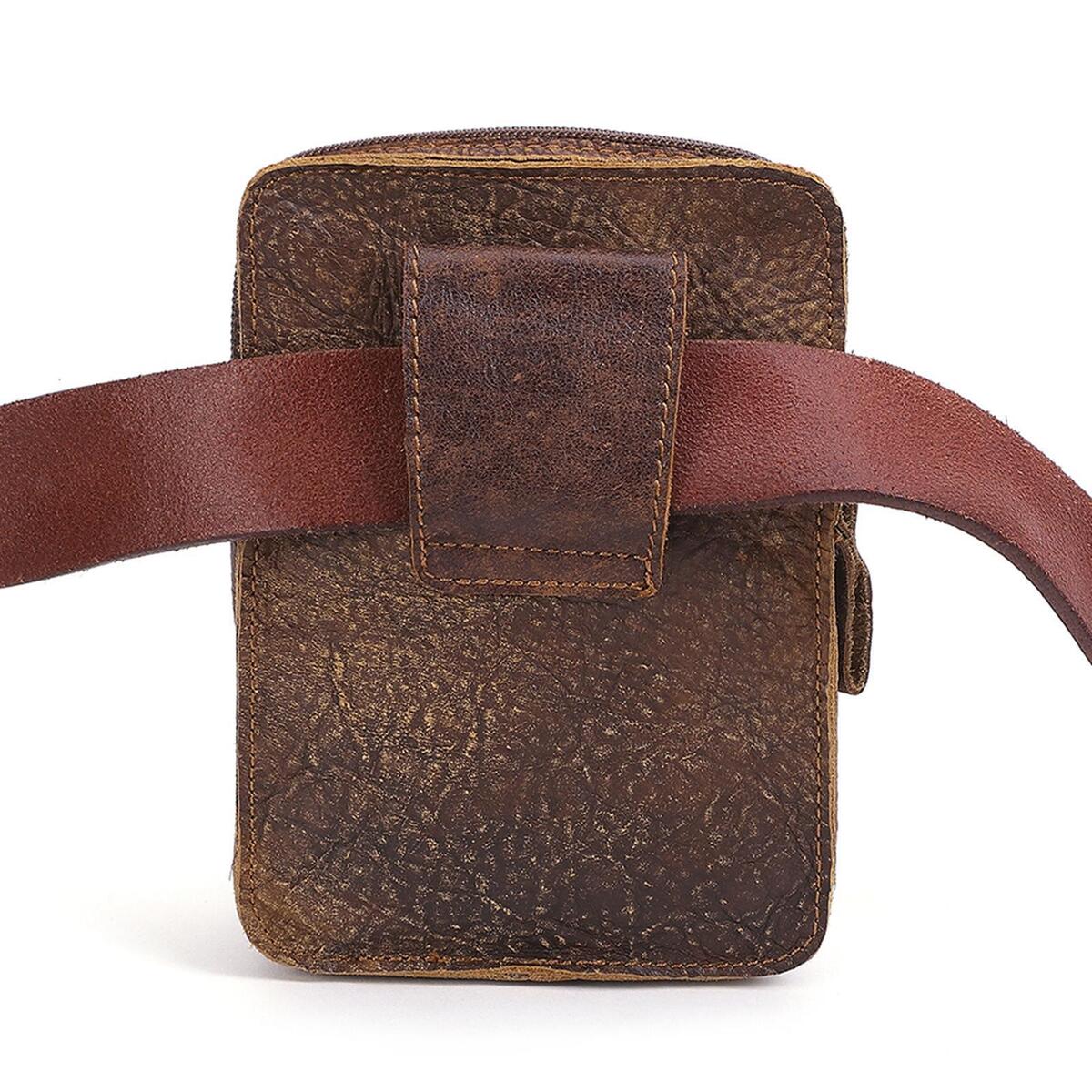 Durable Leather Belt Pouch Carrying Pouch Fanny Pack for Outdoor