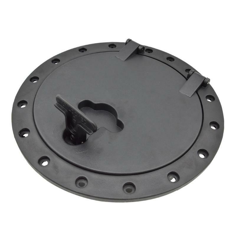 8" Black Deck Plate Kit Deck Hatch with Storage Bag for Fishing Kayak Boating