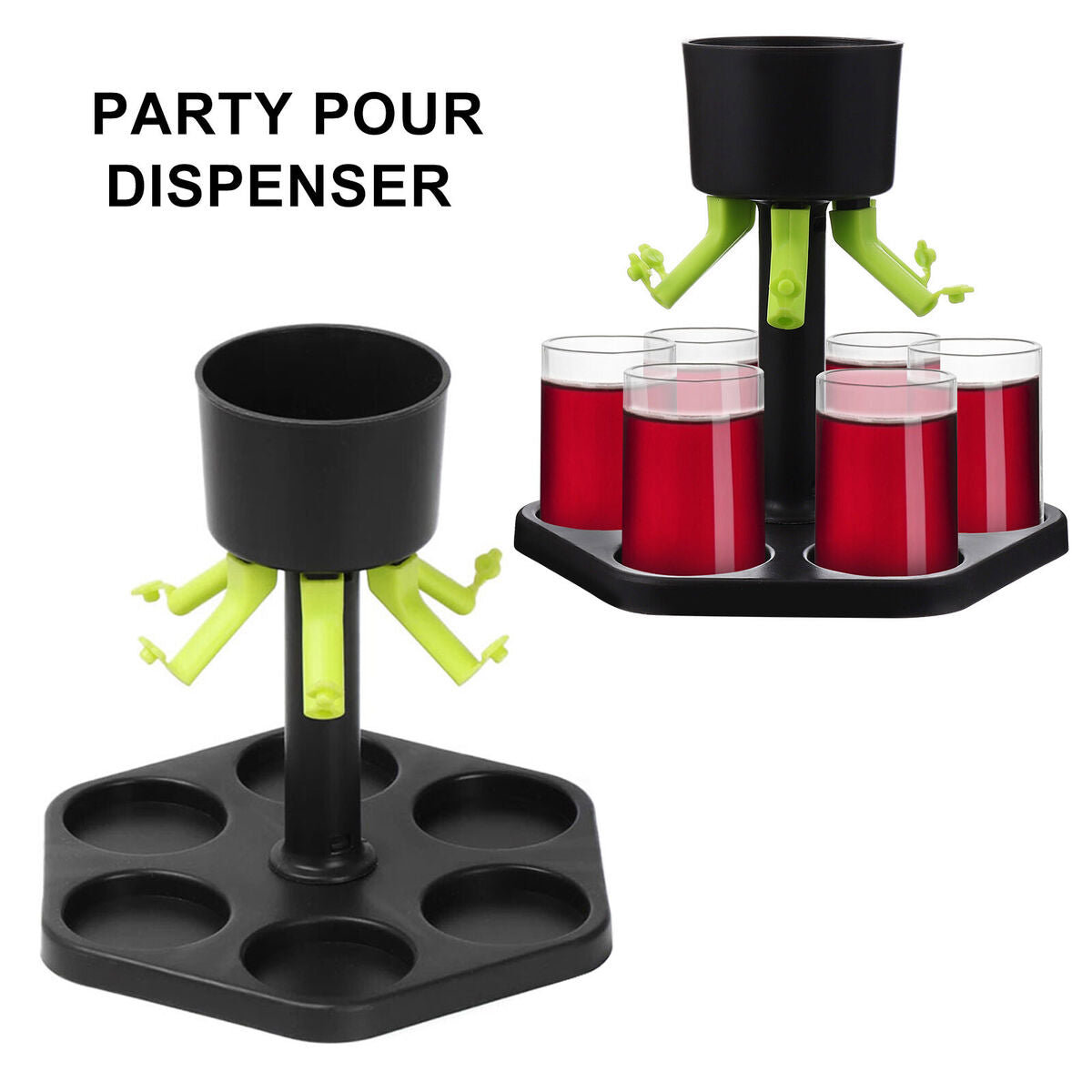 6 Shot Glass Dispenser Shot Buddy Dispenser Wine Liquid Pour Dispenser