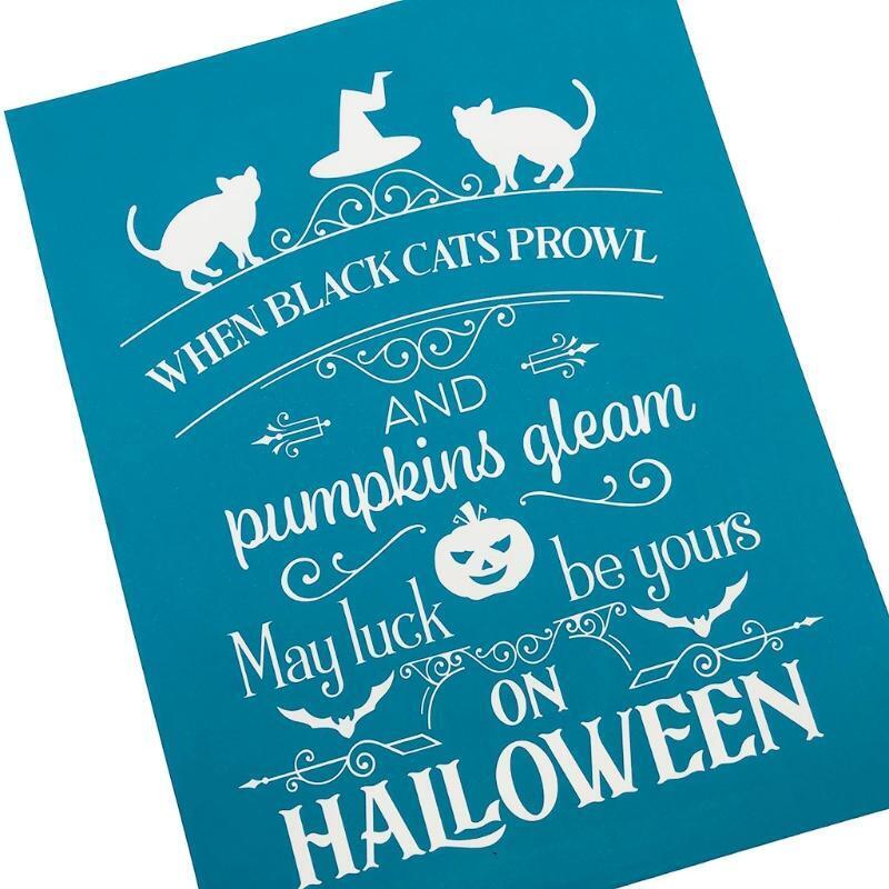Halloween Self-Adhesive Silk Screen Printing Stencil Reusable Sign Stencils DIY