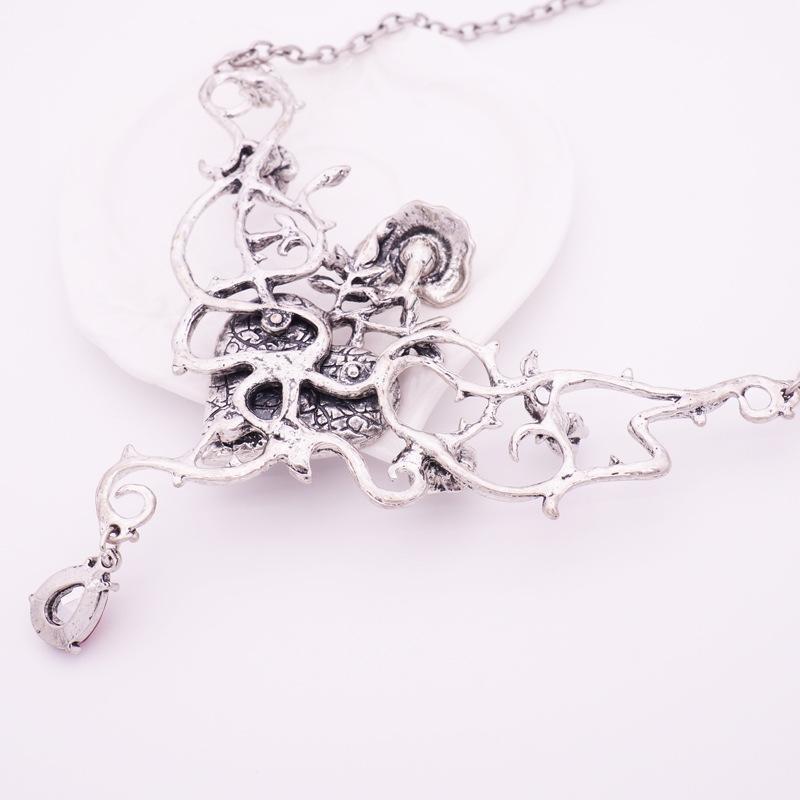 Niche Design Sense Red Heart Rose Gem Necklace Super Fairy Cold Wind Necklace