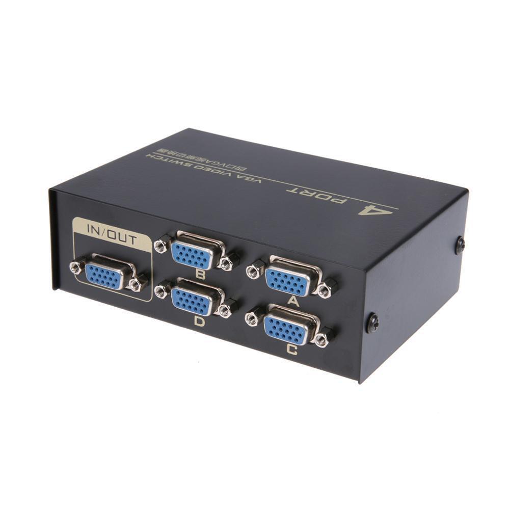 130MHz 1 to 4 Monitor Switch VGA Video Splitter Converter Adapter Box