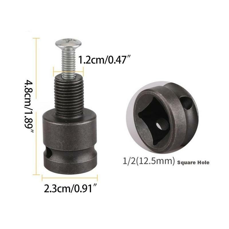 3x 1/2-Inch Square Drive to 1/4-Inch Hex Socket Adapter Converter Quick Release