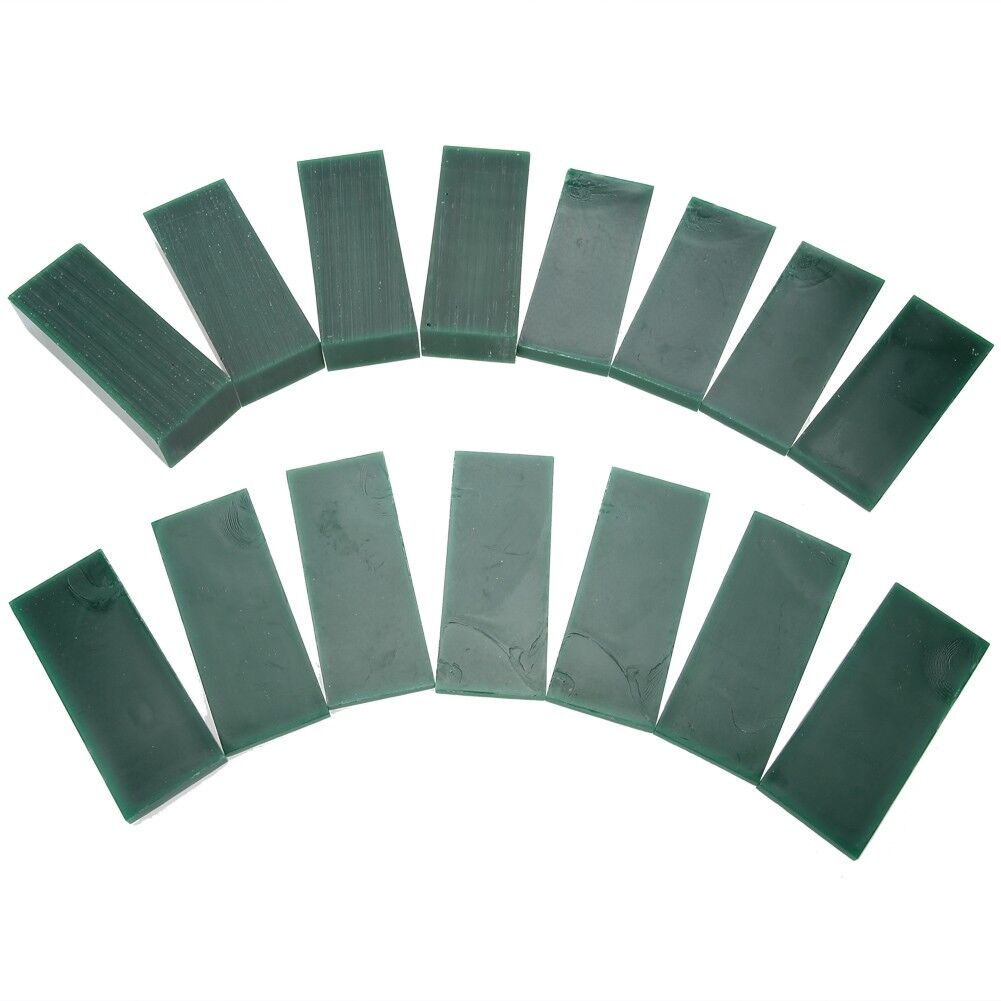 15-Piece Dark Green Jewelry Pattern Making Carving Melting Hard Wax Block