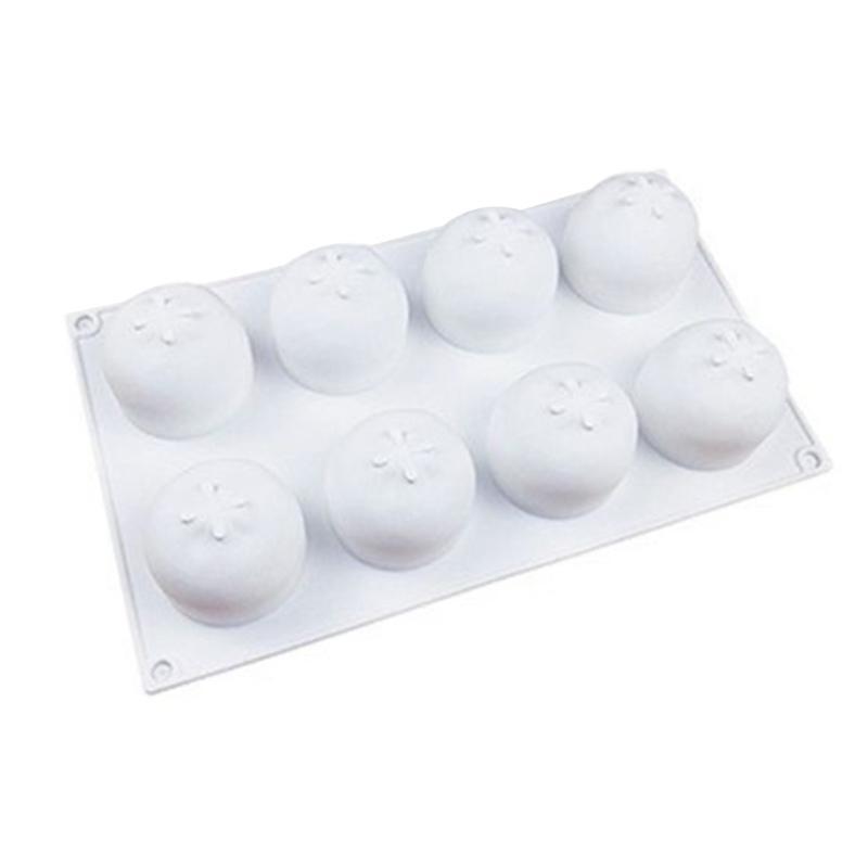 8 Cavity Orange Shape Mousse Cake Baking Molds Non-stick Silicone Chocolate Tray