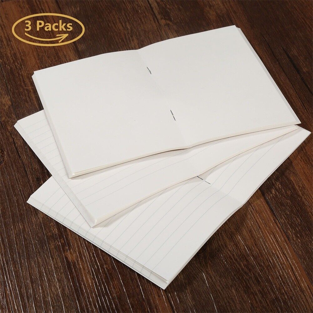 3 Set Blank Paper Refill For Travel Notepad Passport Notebook Diary Journal Memo