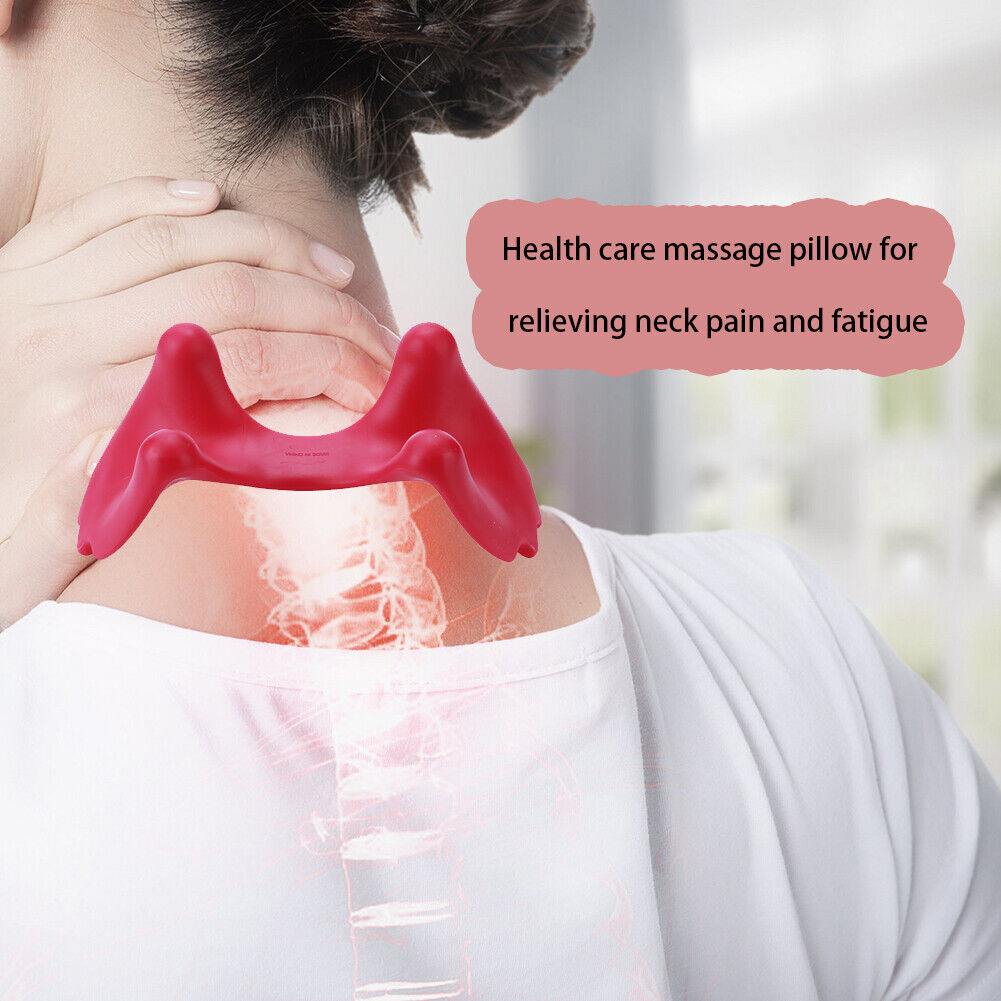 Portable Plastic Manual Cervical Massager Shoulder Head Back Tool (Pink)