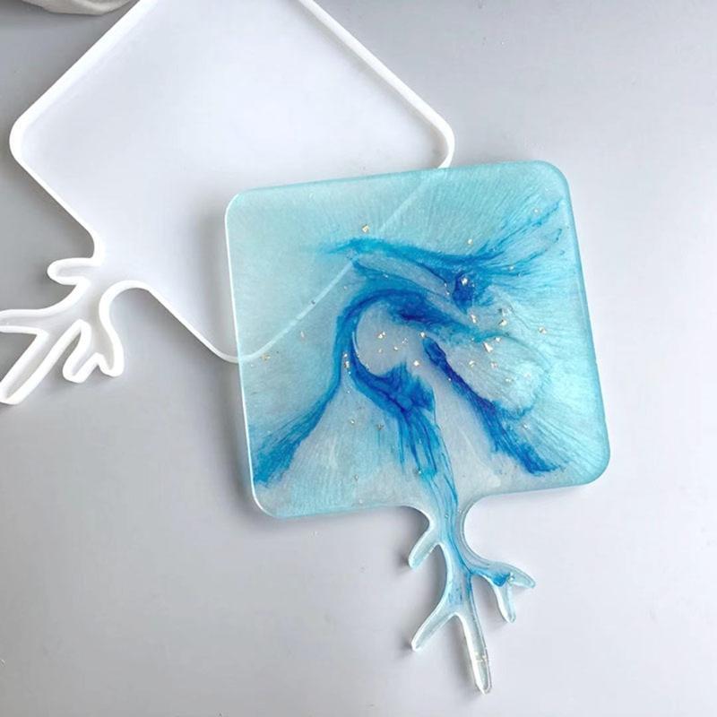 Epoxy Antler Handle Fruit Tray Mold Serving Board Mold for Home Decoration