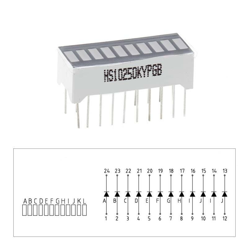 10 Segment Led Bargraph Light Display Red Yellow Green Blue