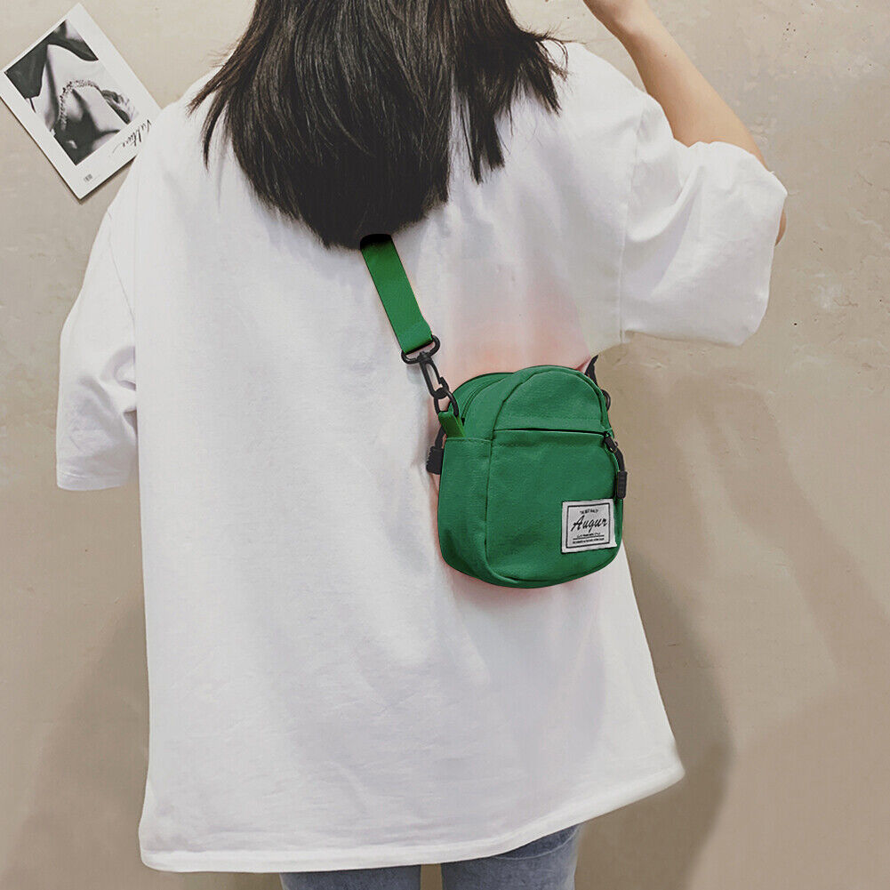 Fashion Women Canvas Patchwork Crossbody Bag Casual Mini Handbags (Green)