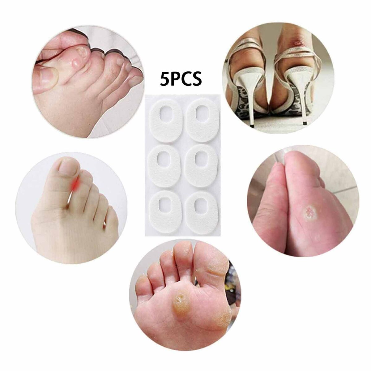 30x Corn Cushion Pads Soft Relief Callus Corn Callus Removal Toe Protectors Corn