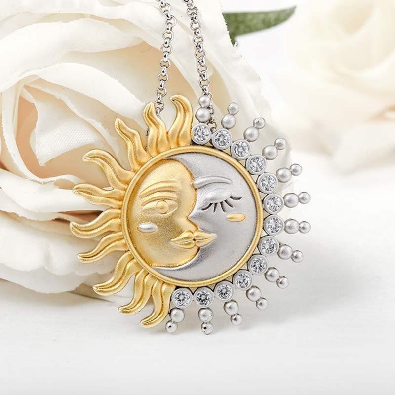 Ins Simple Wild Sun Moon Long Necklace Female Personality Trend Necklace