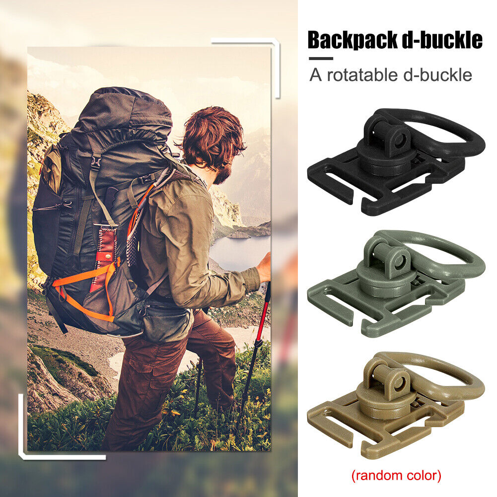 Rotatable D-ring Clips Buckle Molle Backpacks Carabiner Outdoor EDC Tool