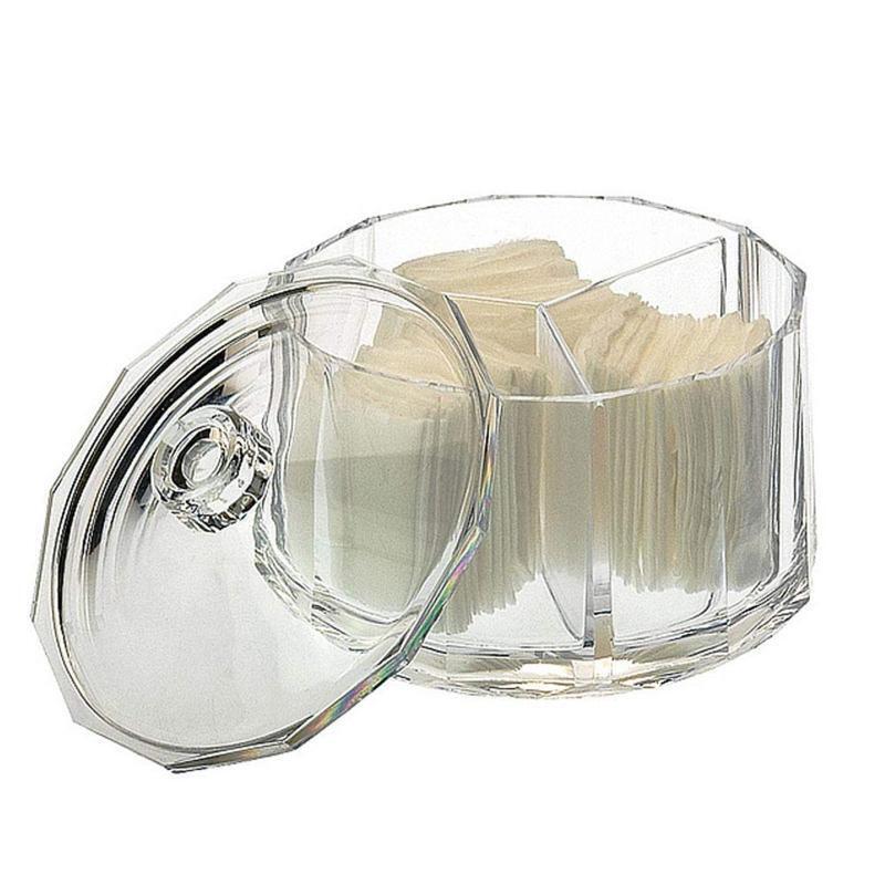 Acrylic Round Candy Box with Lid Clear Storage Container Small Diamond Style