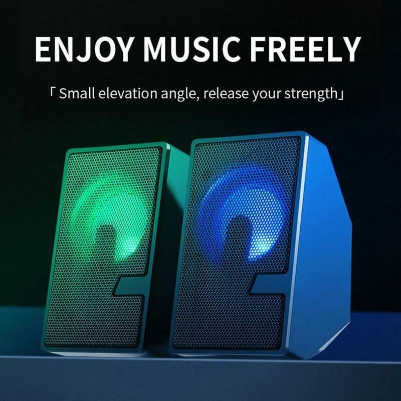 Speaker Small Kits Connect with Headphones Laptop PC RGB Colorful Lights