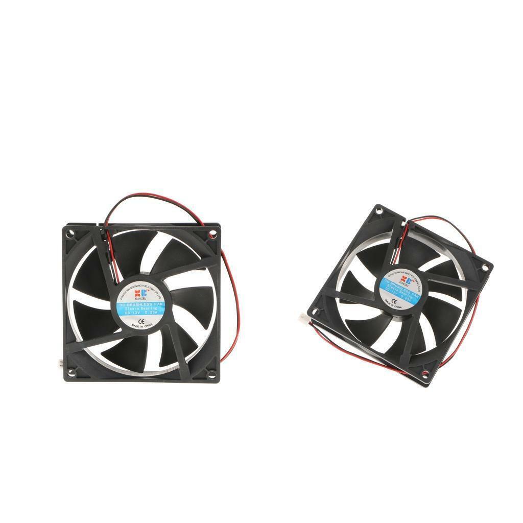 2Pieces 92mm  12V  CPU Computer Cooling   cable 2Pin