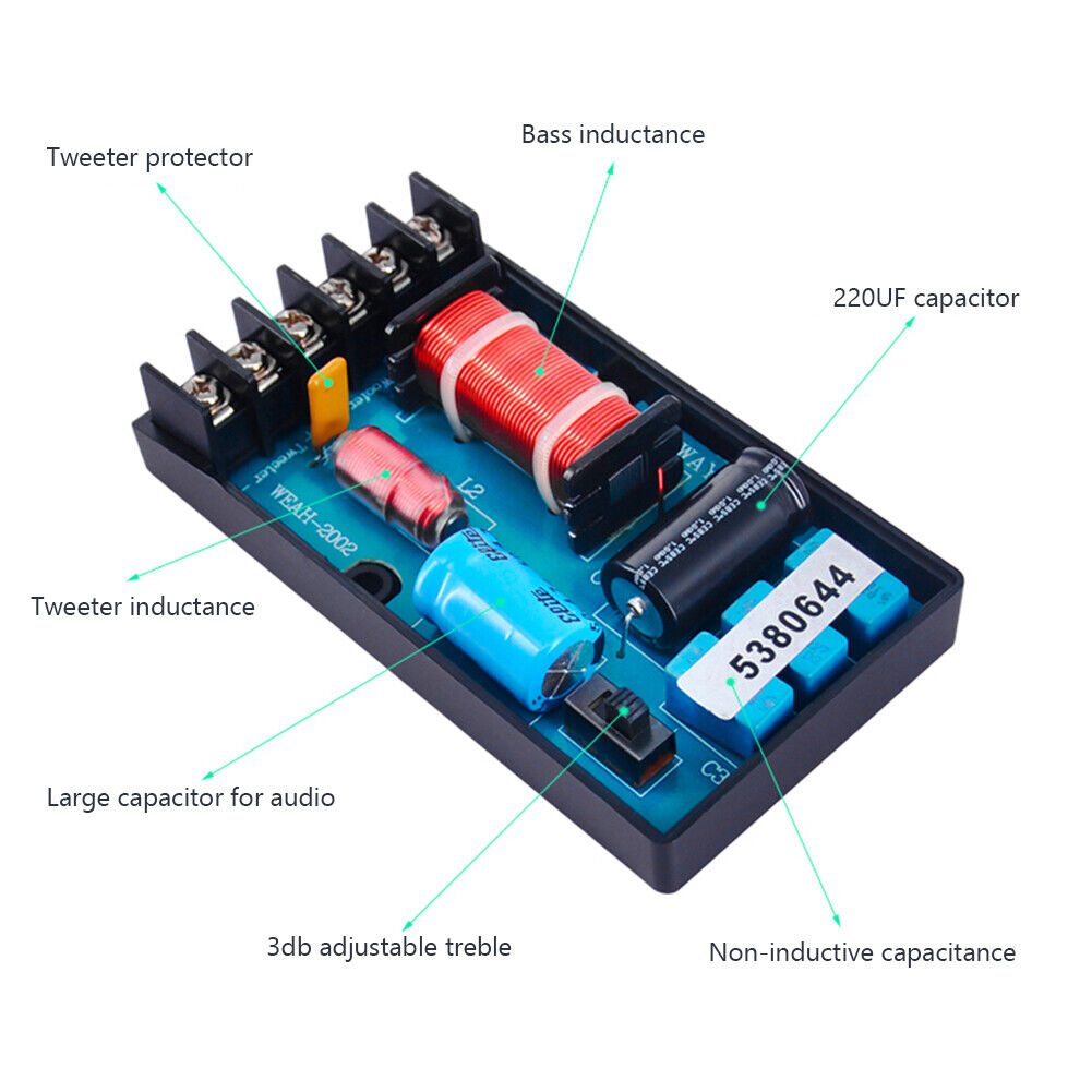 120W Speaker Frequency Divider 2 Way Cars Audio Speakers Crossover Filter