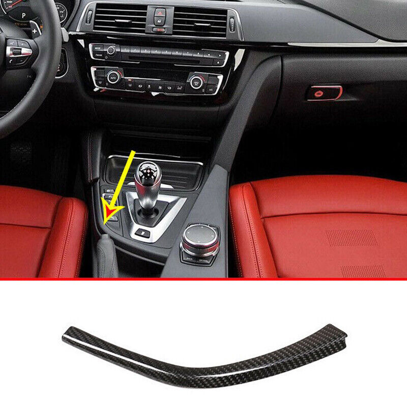 Carbon Fiber Gear Shift Panel L Shape Cover Frame Fit For BMW M3 M4 F80 14-18 Ly