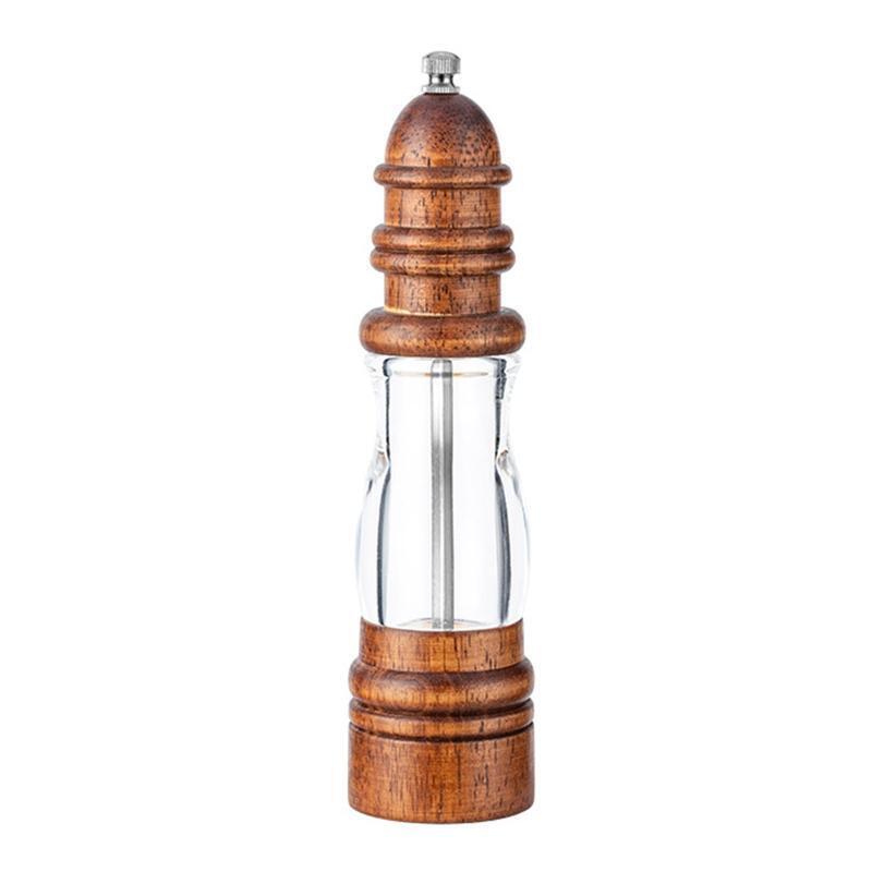 Wooden Spice Pepper Grinder Acrylic Salt Pepper Mill Wood Pepper Mill Grinder