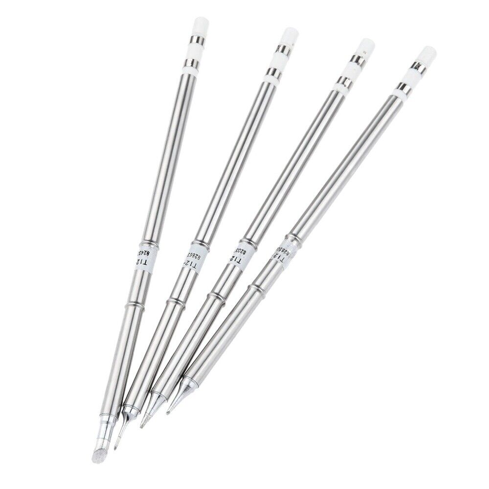 Replacement T12 Solder Iron Tips T12-C4 T12-C1 T12-D12 T12-BC1 Soldering Tool 4X