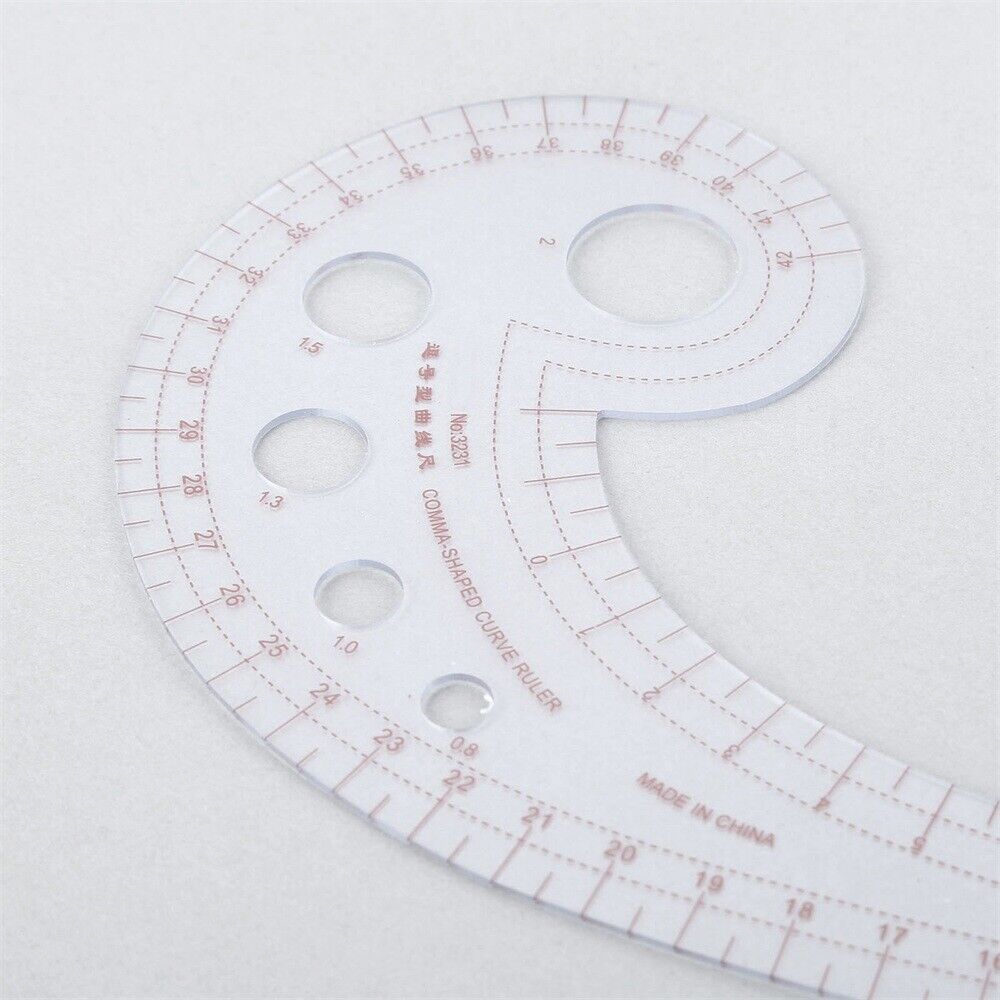Sewing Tools Plastic Curve Ruler Styling Design Ruler French Curve Comma Shaped