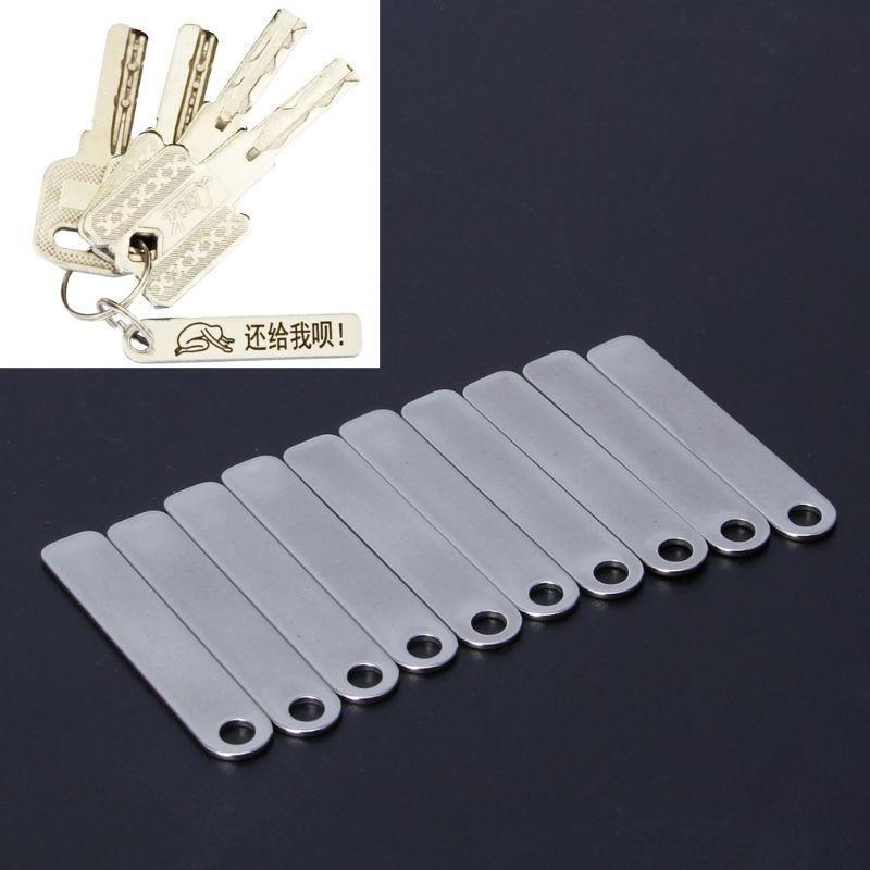 Custom Phone Number Keychain Anti-lost Pendant Blank Bar Keyring Jewelry Making