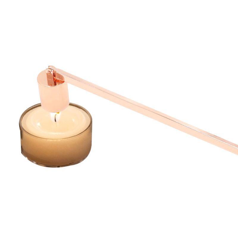 16CM Stainless Steel Straight Tube Cylinder Shaped Candle Snuffer Metallic Rose