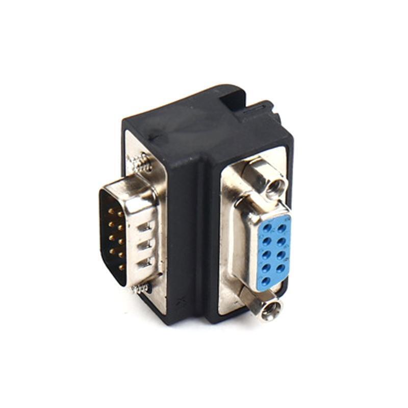 RS 232 DB9 9 Pin Male to Female Coupler Serial Adapter 90 Degree Converter