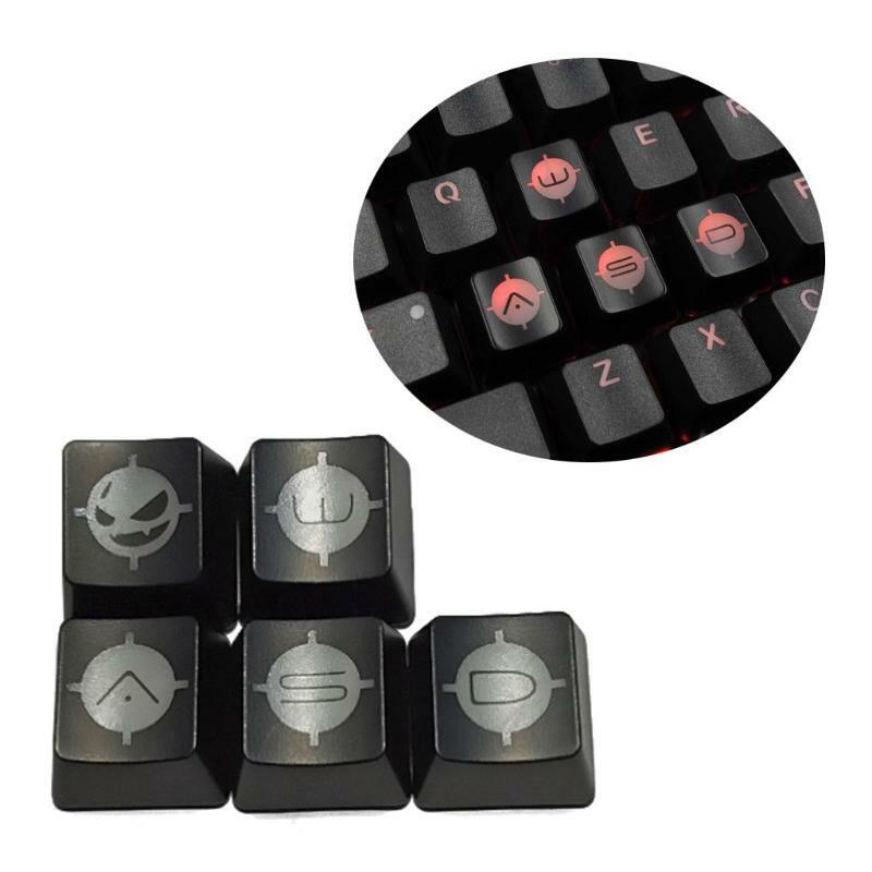 5Pcs ABS Mechanics Keyboard Keycap Small Devil keycaps ESC WASD Backlight KeyCap
