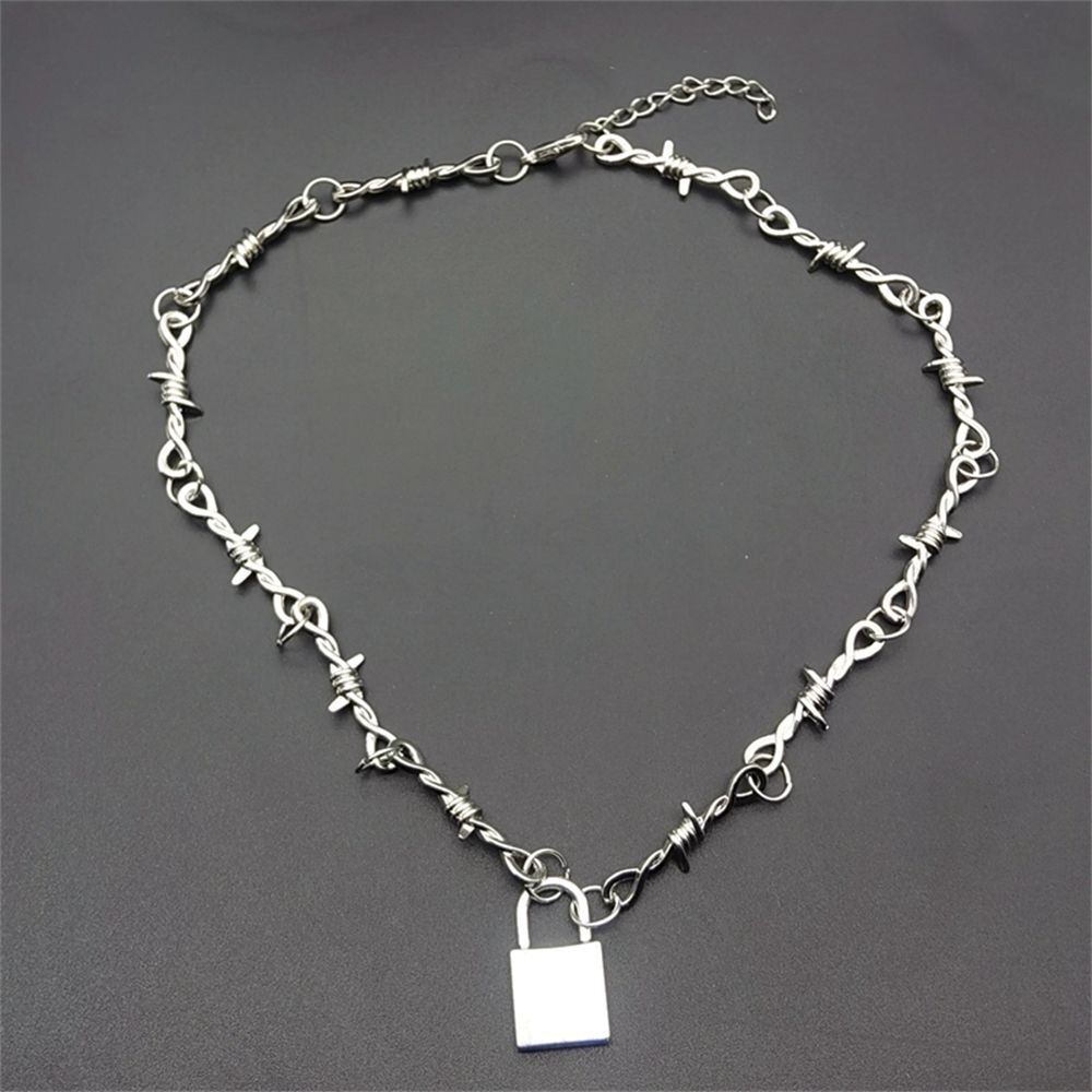 Pendant Bib Choker Biker Hip Hop Barbed Wire Brambles Punk Necklace Dark Gothic