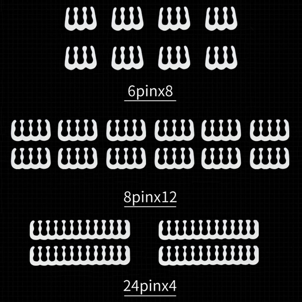 24pcs 6/8/24 Pin Cable Comb for 3.0-3.6mm PC Power Cables Wiring (White)