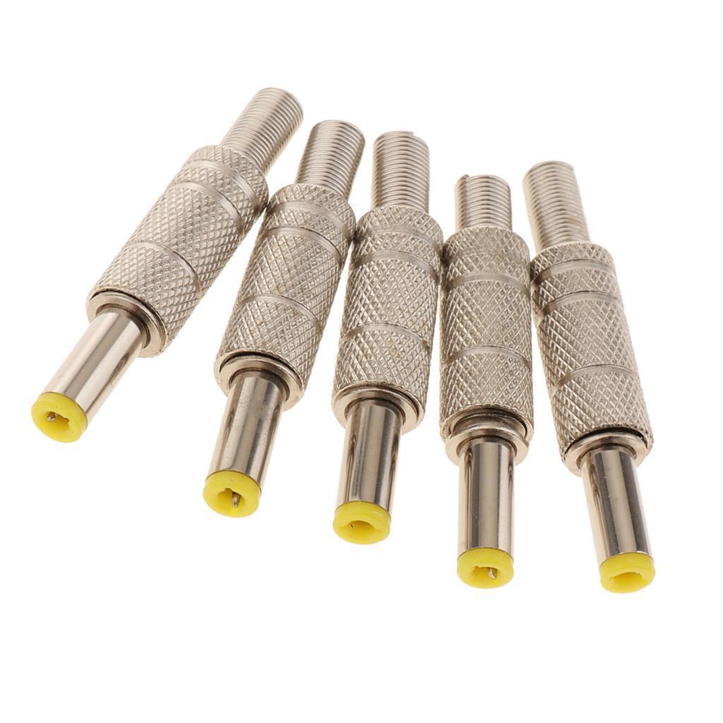 5 Pieces .5x2.5mm Power Plug Welding Adapter Connector Metal Shell