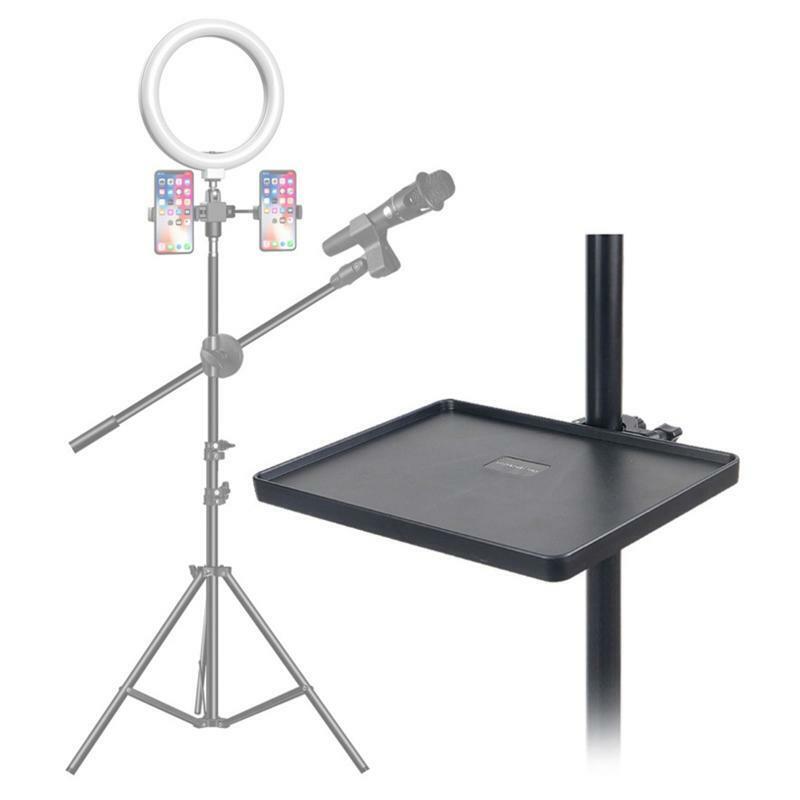 Sound Card Tray Live Broadcast Tripod Phone Clamp Holder for Outdoor Singing