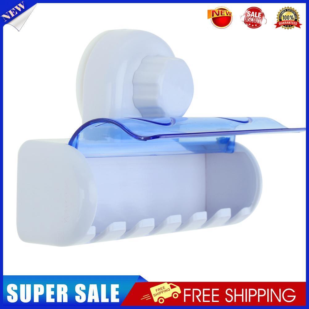 6 Racks Suction Cup Dust-proof Toothbrush Holder Bathroom Wall Storage Hook