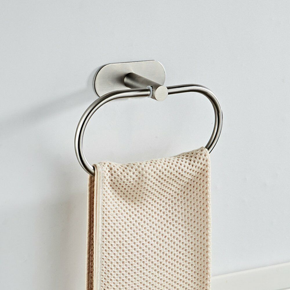 Bathroom Towel Ring Holder Self Adhesive Rack Hanger Home Hotel Stainless Steel