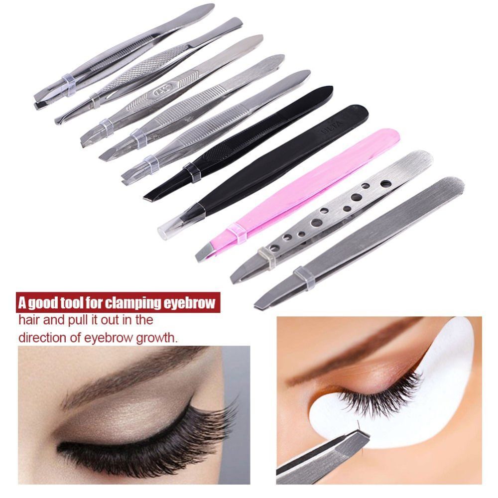 Tools Stainless Steel Eyelash Extension Clip Hair Pluckers Eyebrow Tweezer