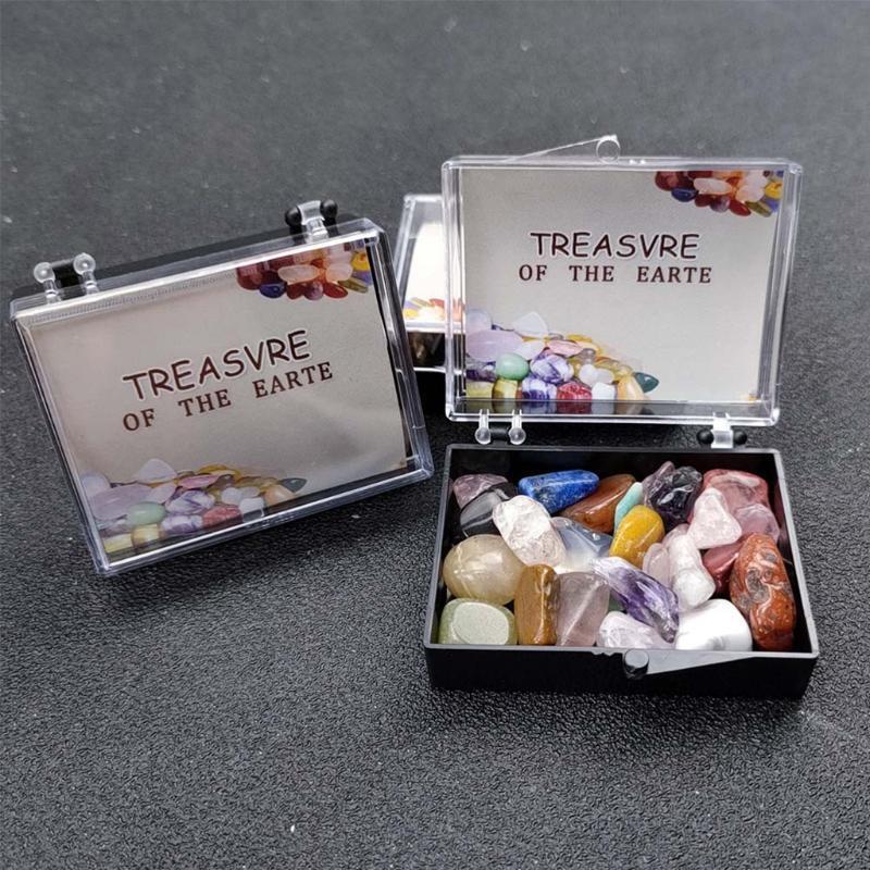 Unique Mineral Crystal Ore Rock Mixed Color Stone Box Gift for Children Teens