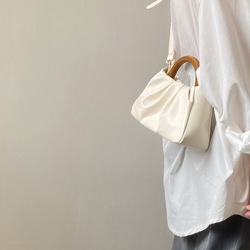Korean Cloud Clutch Bag Pleated Handbag Women PU Small Purse Crossbody Bags