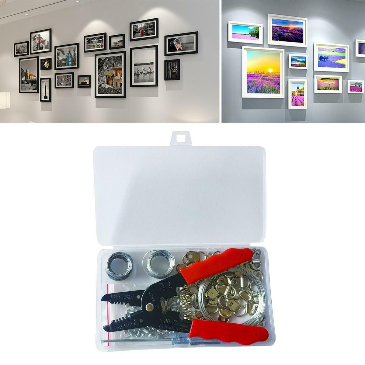 140x Double Picture Hanging Kit Photo  Hooks Rust Resistant with Nails