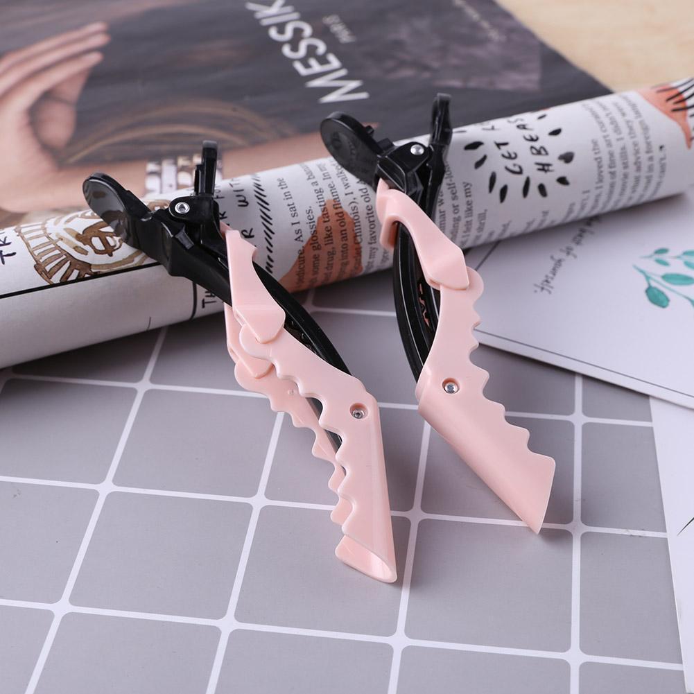 5pcs Crocodile Hair Sectioning Clips Salon Hair Styling Grip Clamps (Pink)