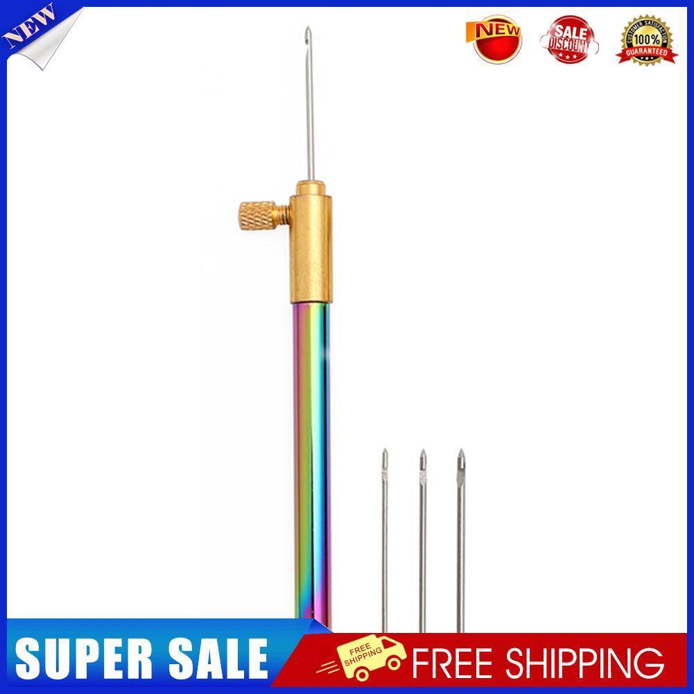 Aluminum Alloy Embroidery Needle Crochet Hook DIY Craft Tool Set w/Handle
