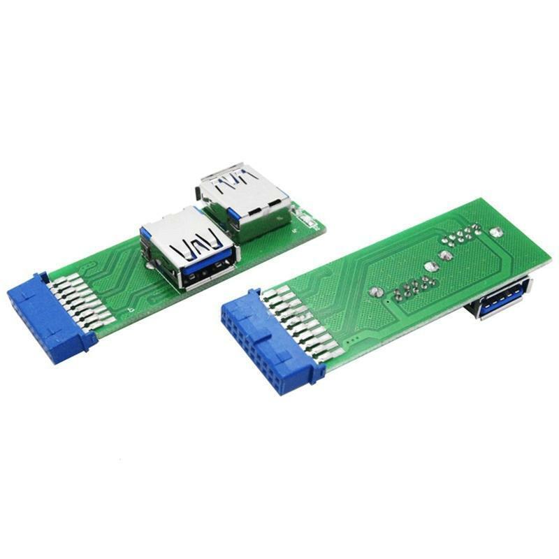 Dual Port USB 3.0 A Type to Motherboard Mainboard Internal 20pin Header Adapter