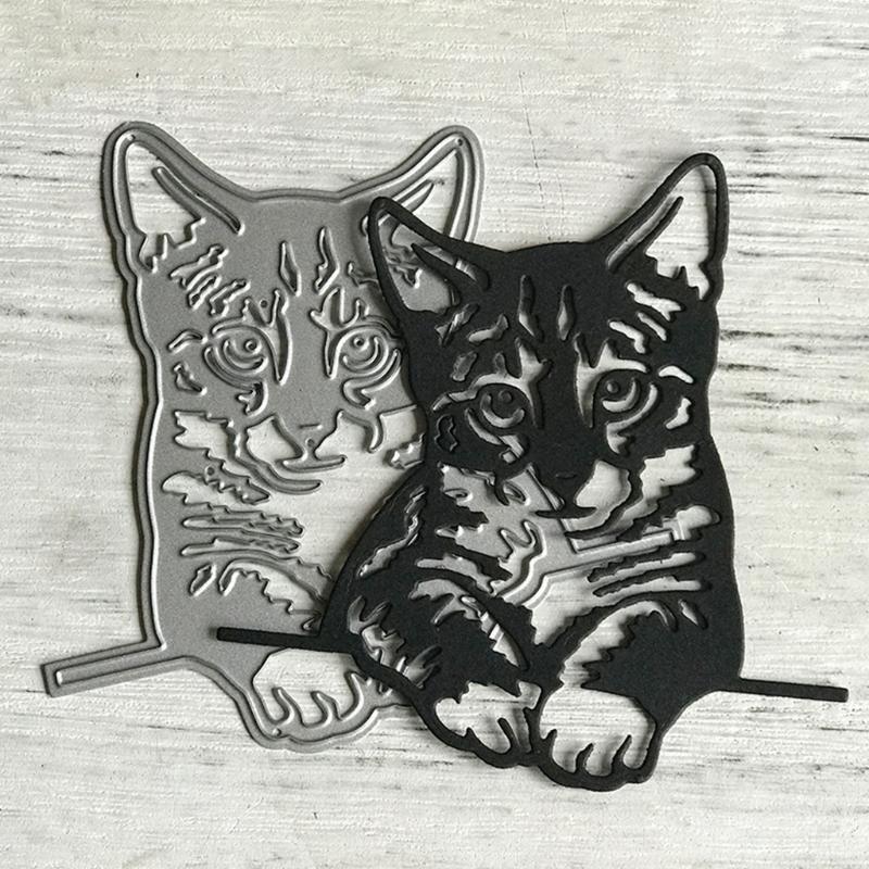 Lazy Lying Cat Shape Frame Carbon Steel Cutting Dies DIY Scrapbooking Photo