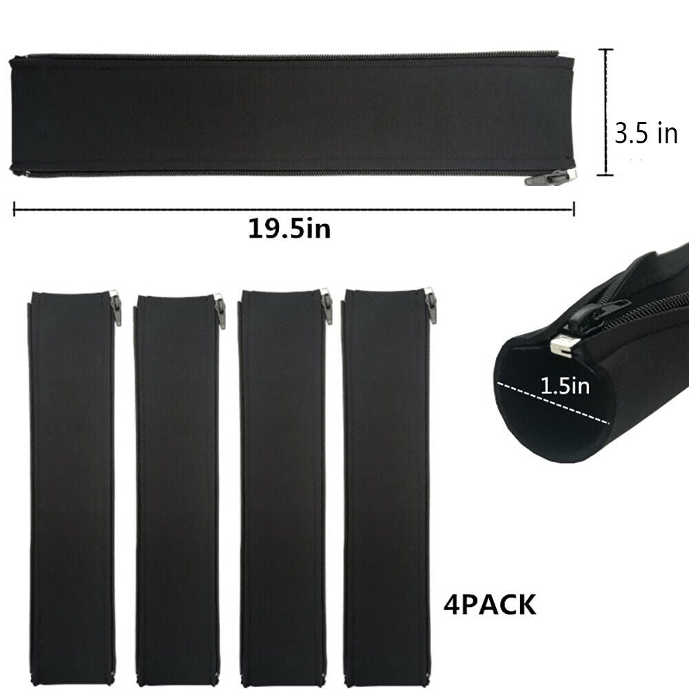 4Pcs Cable Sleeve Zipper Closure Wrap Wire Cord Cover Organizer For PC/TV/Phone