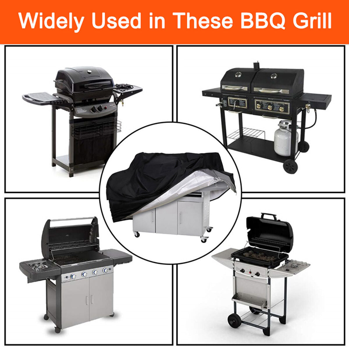 BBQ Grill Cover, Weather Resistant, UV Waterproof, Barbecue Gas Protector