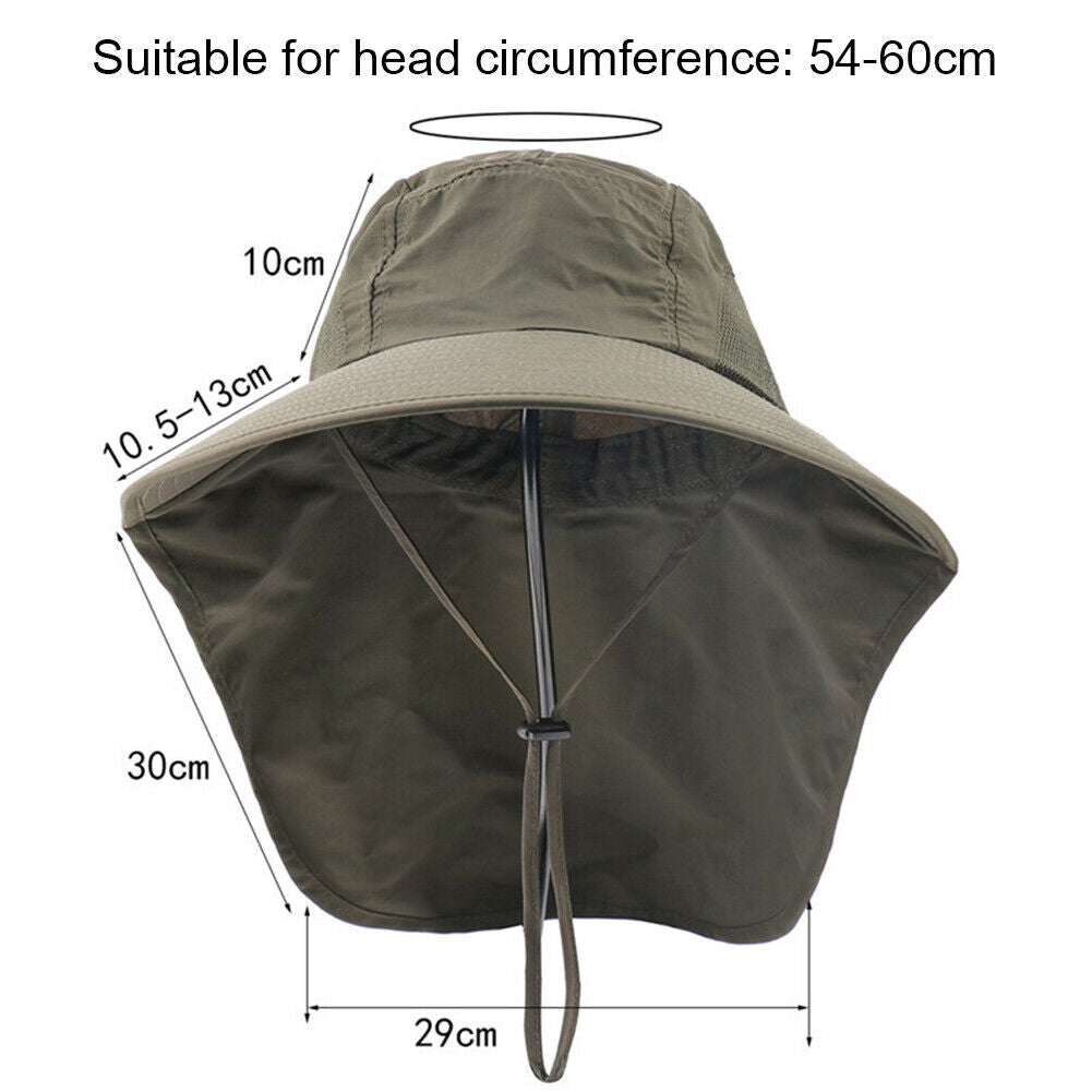 Fishing Sun Hat UV Protection Neck Cover Outdoor Sunshade Cap (Dark Grey)