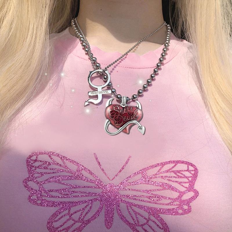 Gothic Pendant Heart Shaped Charm Pendants Christmas Valentine DIY Gifts