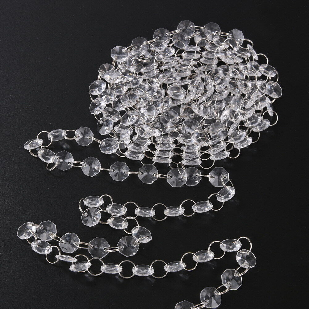 33 FT Crystal Clear Acrylic Bead Garland Chandelier Hanging wedding supplie