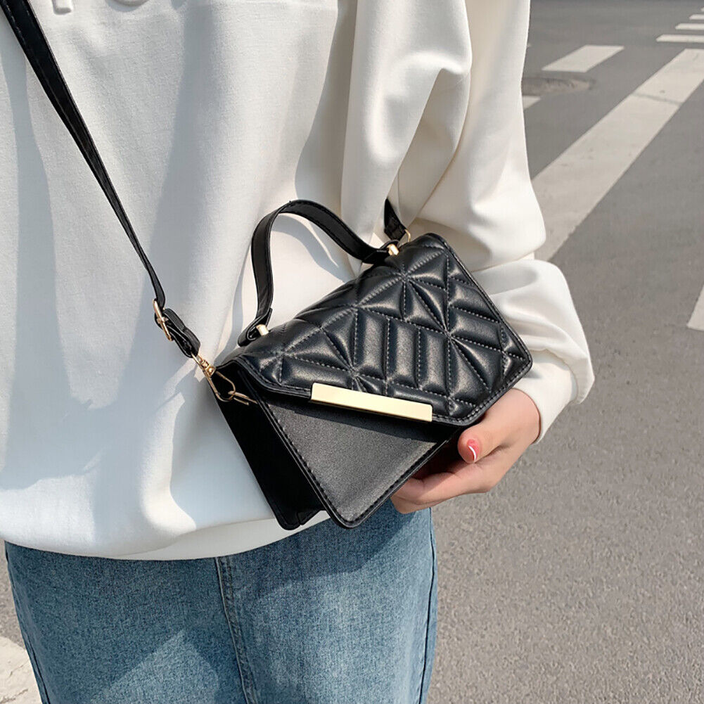 Fashion Women Shoulder Bag Design Cross-Body Leather Totes Handbag (Black)